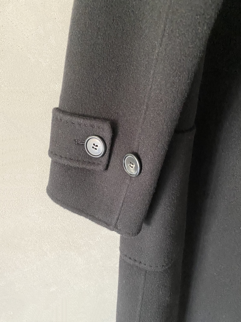Cappotto lungo in lana e cashmere con costruzione sartoriale e impunture a mano colore nero - MSM MILANO 6
