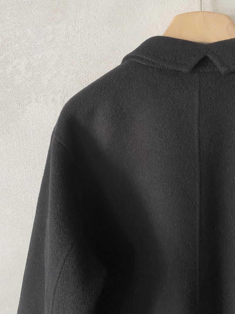 Cappotto lungo in lana e cashmere con costruzione sartoriale e impunture a mano colore nero - MSM MILANO 7