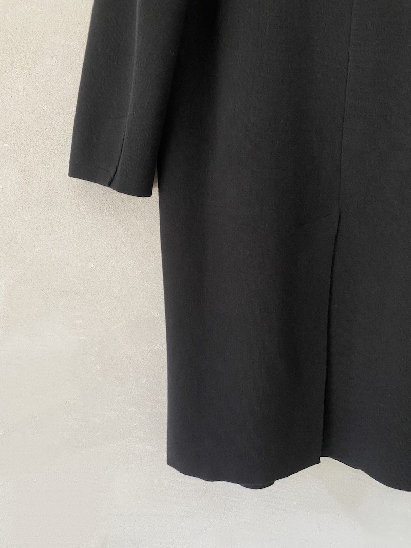Cappotto nero oversize in maglieria di lana e cashmere Boboutic