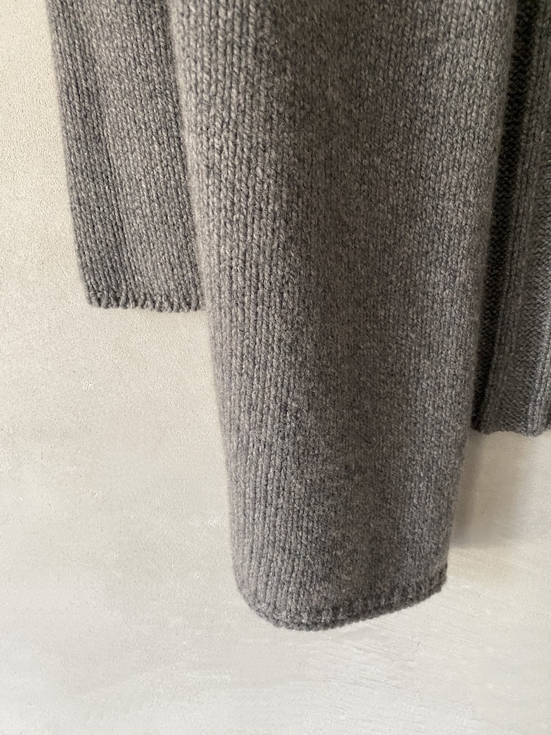 Oversized four-ply cashmere cardigan with shawl collar in gray - MARINA LARI