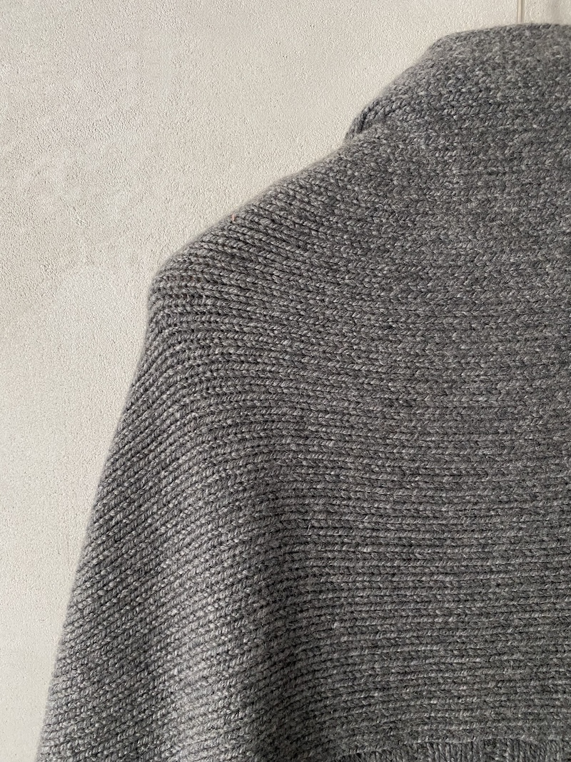 Oversized four-ply cashmere cardigan with shawl collar in gray - MARINA LARI
