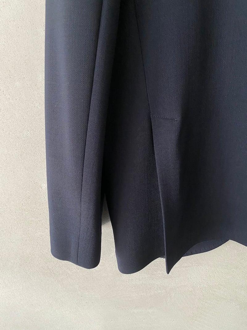 Single-breasted stretch wool jacket with hand-stitched seams in blue - TRUE ROYAL