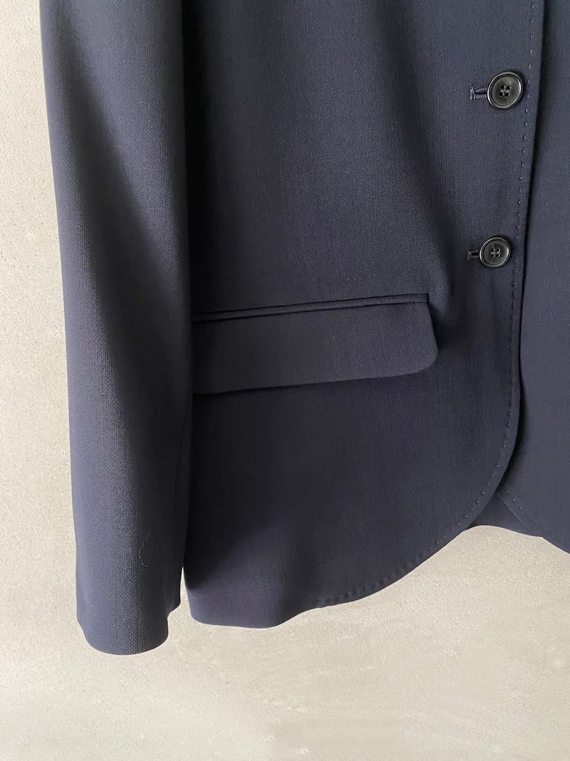 Single-breasted stretch wool jacket with hand-stitched seams in blue - TRUE ROYAL