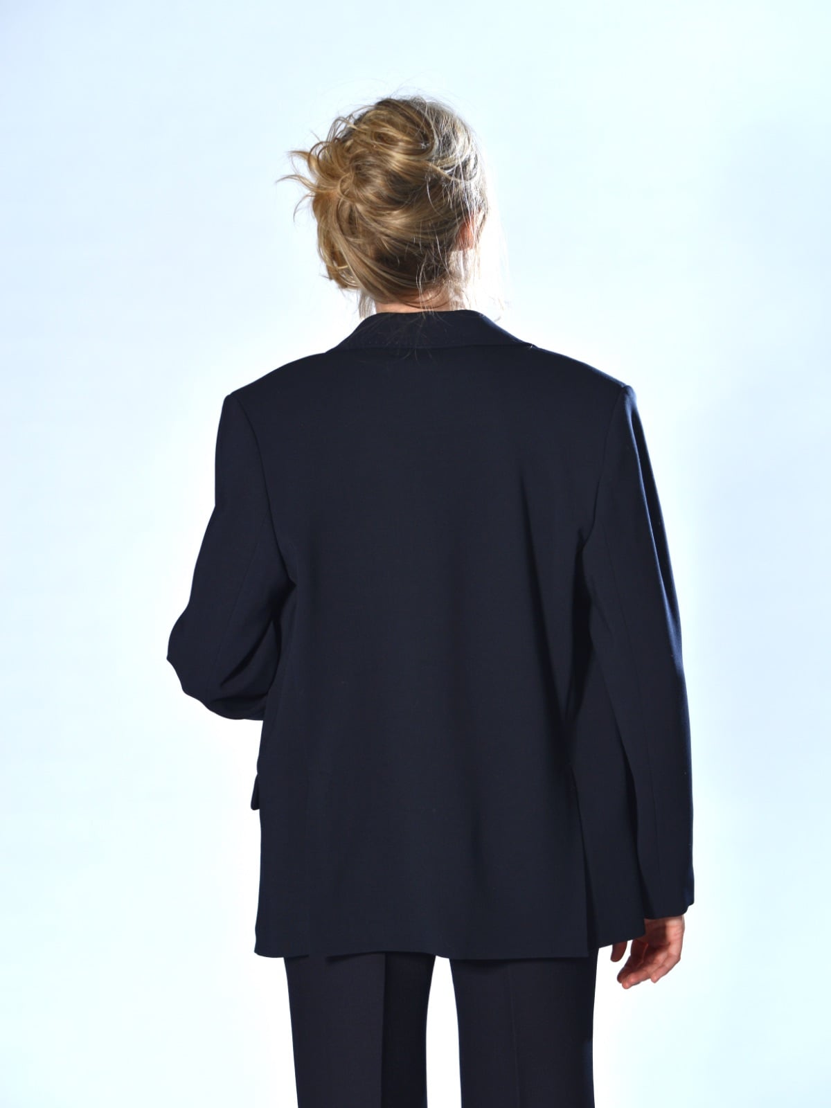 Giacca monopetto in lana elasticizzata con impunture a mano colore blu - TRUE ROYAL 2