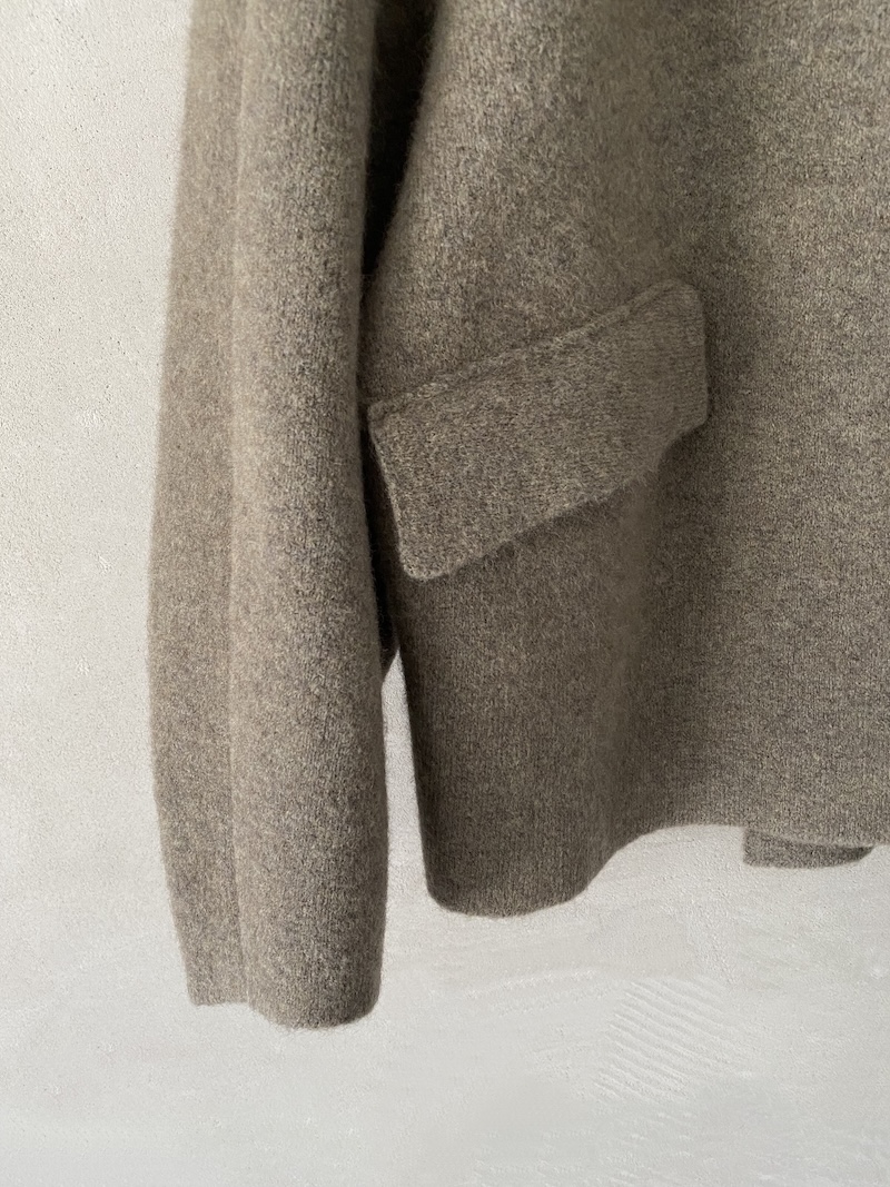 Giacca verde chiaro oversize in maglieria mélange Boboutic