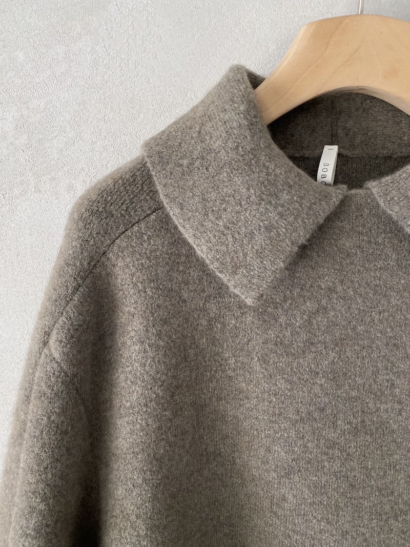 Giacca verde chiaro oversize in maglieria mélange Boboutic
