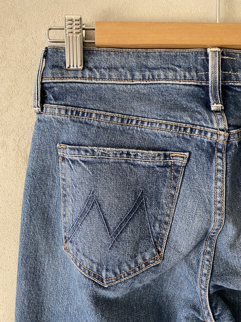 Jeans THE JINX HEEL in cotone elasticizzato con vita bassa e gamba svasata colore HRL - MOTHER 4