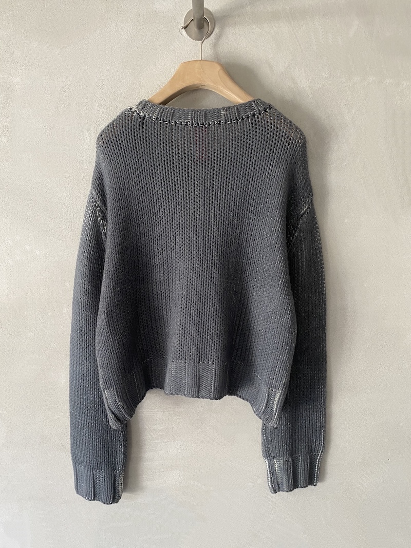 Maglia grigia over boxy in lana e cashmere con doppia tintura Alessandro Aste