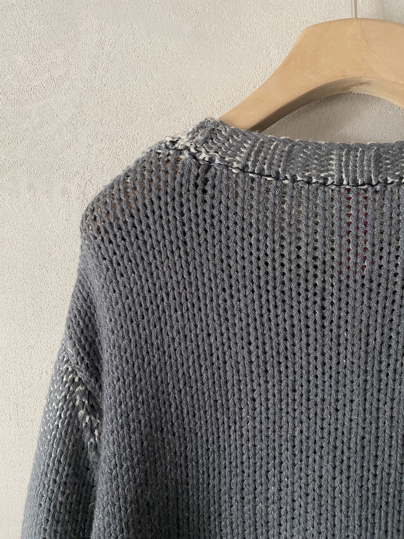 Maglia grigia over boxy in lana e cashmere con doppia tintura Alessandro Aste