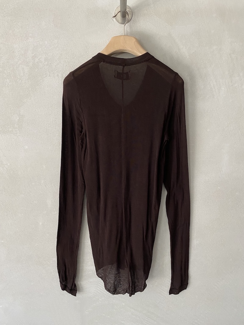 Maglia lunga prugna in jersey con fondo asimmetrico Marc Le Bihan
