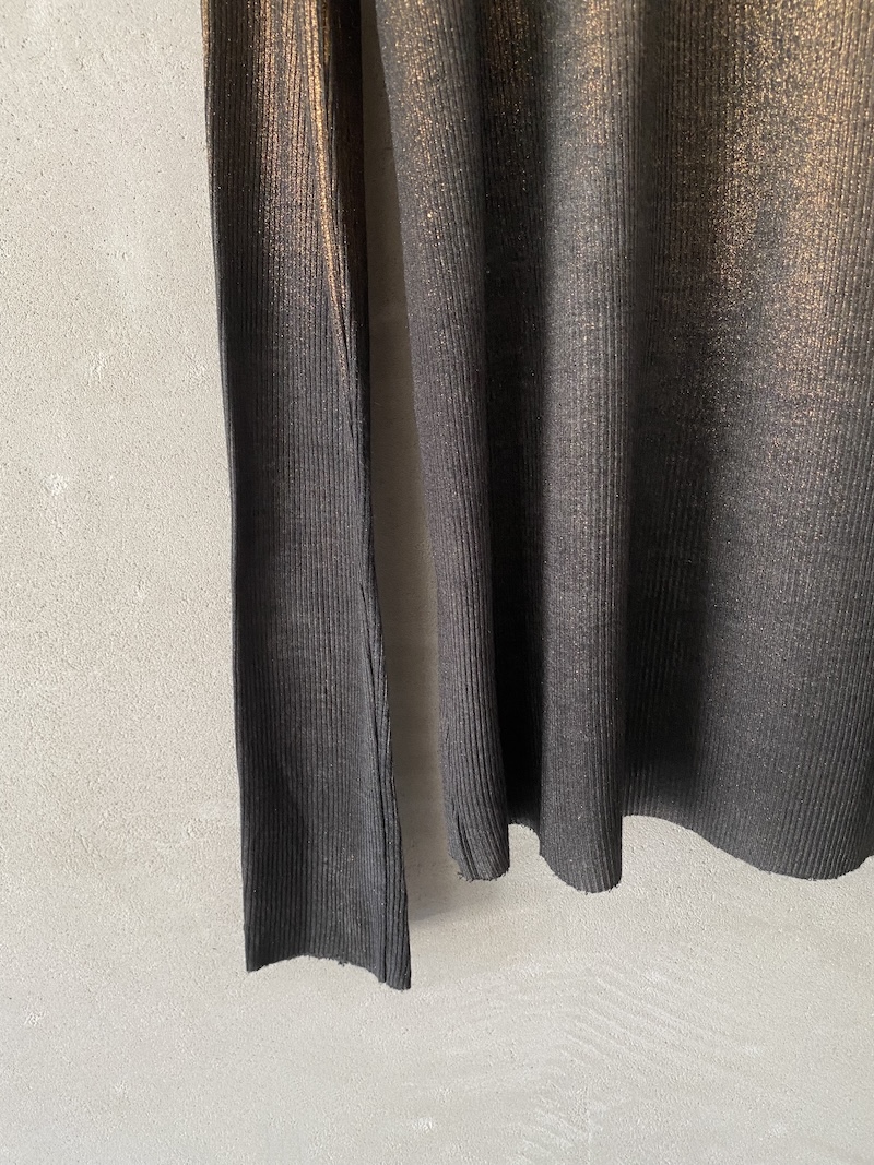 Avant Toi black micromodal and silk sweater with bronze lamination