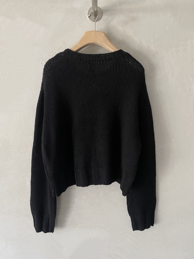 Maglia nera over boxy in lana e cashmere Alessandro Aste