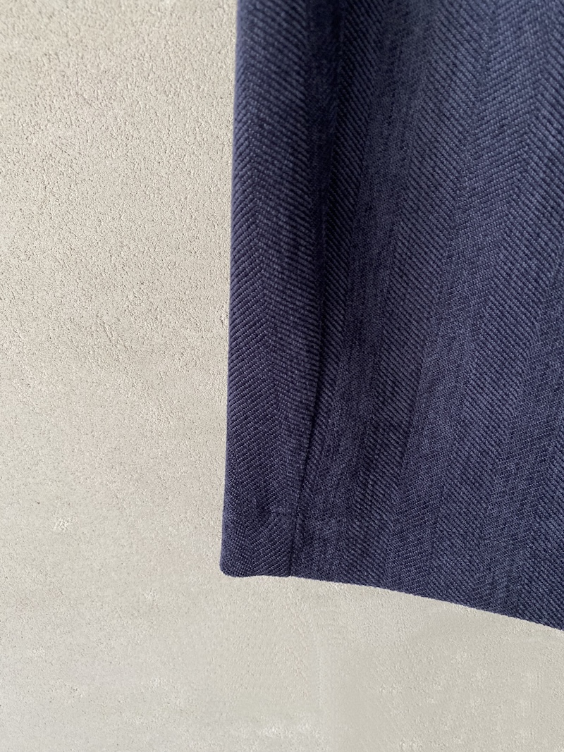 Marina Lari blue ankle-length trousers in stretch herringbone fabric