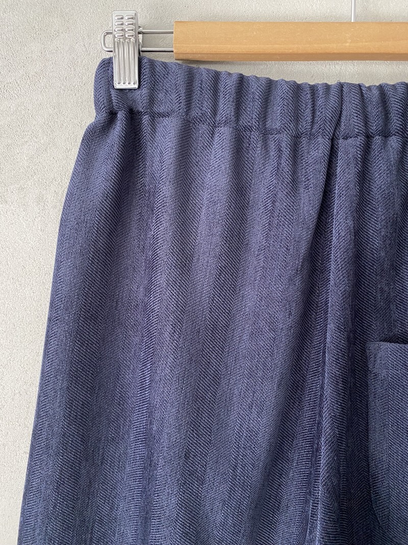 Marina Lari blue ankle-length trousers in stretch herringbone fabric