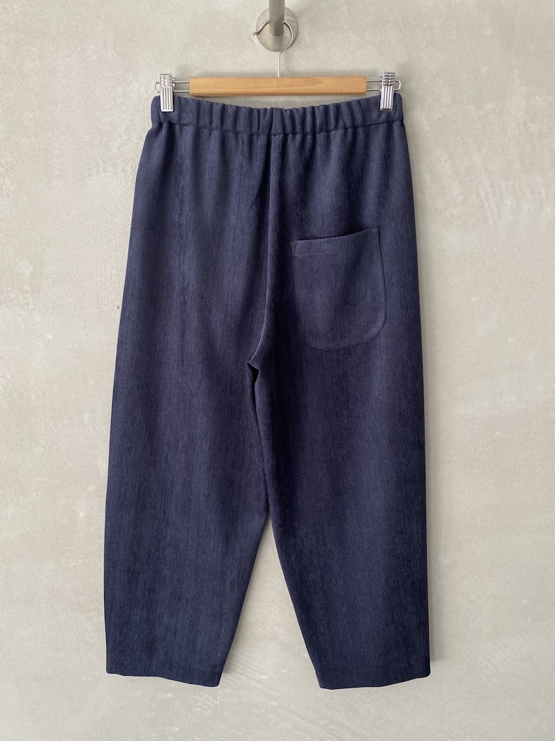 Marina Lari blue ankle-length trousers in stretch herringbone fabric