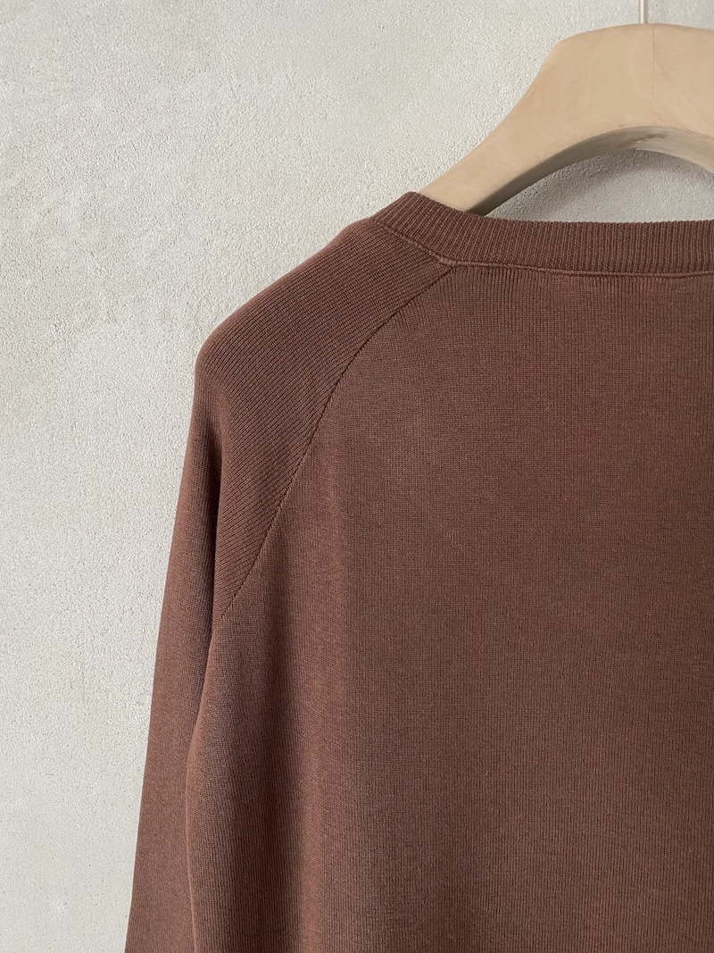rust silk jersey sweater with V-neck Marina Lari