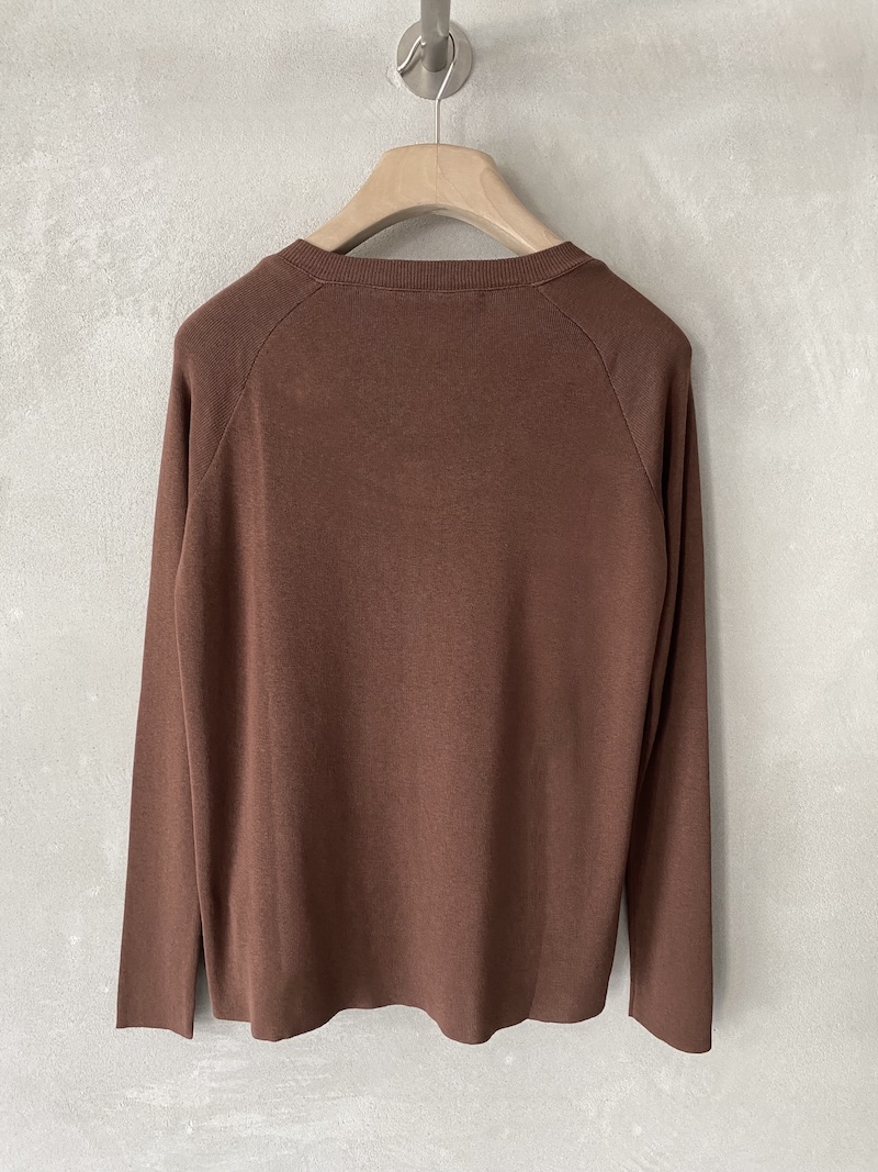rust silk jersey sweater with V-neck Marina Lari