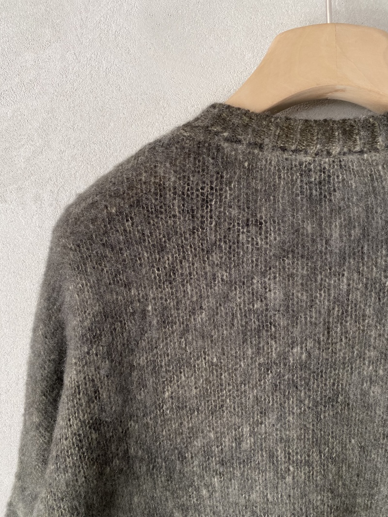 Avant Toi hand-painted oversized moss green cashmere and silk sweater