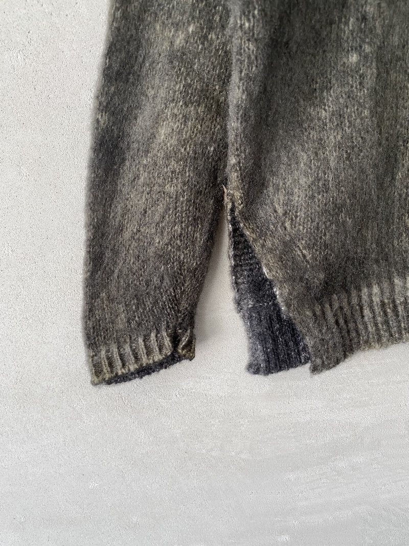 Avant Toi hand-painted oversized moss green cashmere and silk sweater