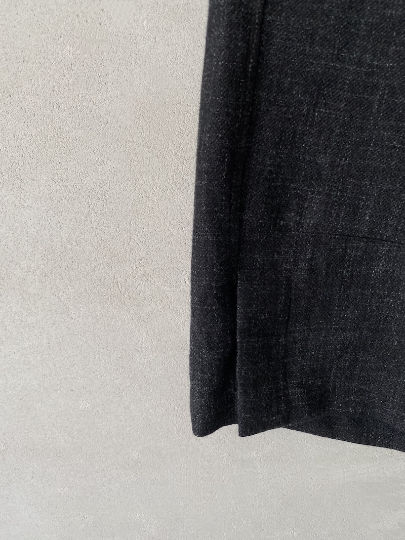 pantaloni nero a vita bassa alla caviglia in lino e lana Marina Lari